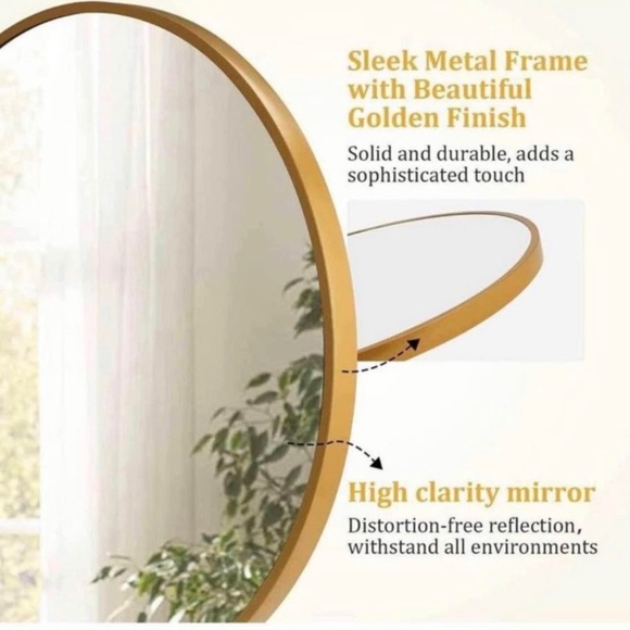 24 inch round gold mirror - Picture 3 of 7